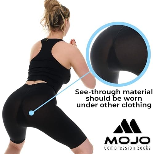 Mojo Medical Compression Shorts 20-30mmHg Medical Grade for Edema, Athletic Support, Lymphedema Black, 2X-Large - M819