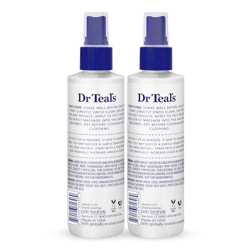 Dr Teal's Topical Magnesium Spray with Natural Dead Sea Salt, Fragrance Free, 8 fl oz (Pack of 2)