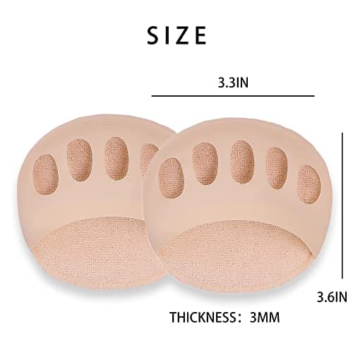 SooGree Ball of Foot Cushions (5 Pairs) - Metatarsal Pads for Women & Men, Soft Forefoot Pads for Ball of Feet, Reusable, Breathable, Prevent Pain & Discomfort