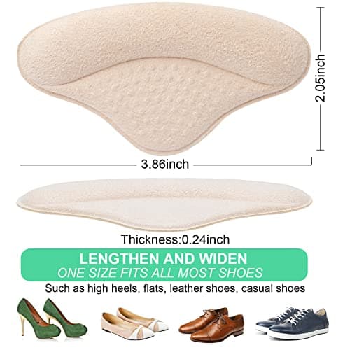 6 Pairs Heel Pads Heel Grips Liner for Loose Shoes, Heel Cushion Pads Heel Inserts for Shoe Too Big Men Women- Ultra Soothing Heel Protectors for Heel Pain, Heel Slipping, Blisters, Friction