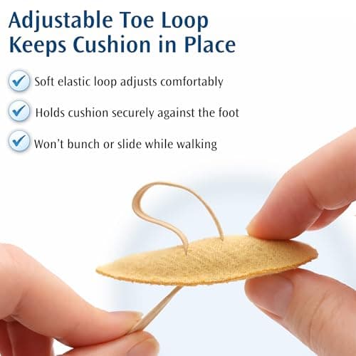 PediFix Felt Toe Crest Cushion with Loop – Hammer Toe Support Pad for Callus Cushioning & Toe Tip Pressure Relief, Soft Under Toe Buttress Pad for in-Shoe Comfort, Large Left, 3 Pack