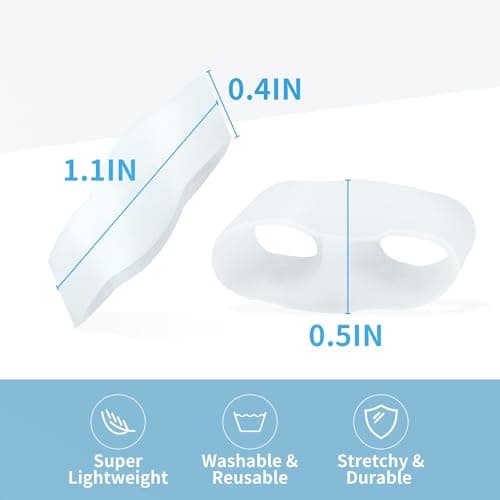 Zinyakon Two Hole Gel Small Toe Separator, 12 Pack Little Toe Spacer for Overlapping Toe, Calluses, Blister, Relieve Foot Pain, Pinky Toe Corrector for Little Toe Bunion Pain