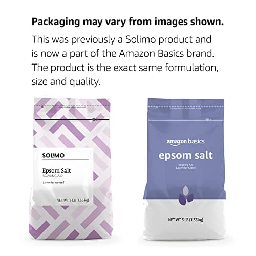 Amazon Basics Epsom Salt Soaking Aid, Lavender Scented, Relax & Relief, Resealable, 3 Pound, 1-Pack (Previously Solimo)
