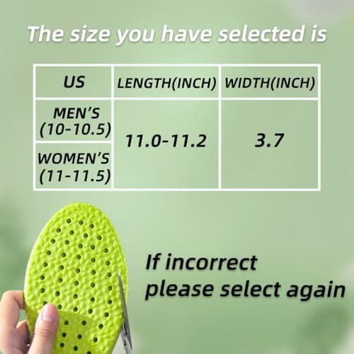 Shoe Insoles for Men Women, Memory Foam Insoles, Best Replacement Shoe Inserts, Providing Great Shock Absorption and Cushioning for Feet Relief, Prevent Foot Odor (Men 10-10.5 / Women 11-11.5)
