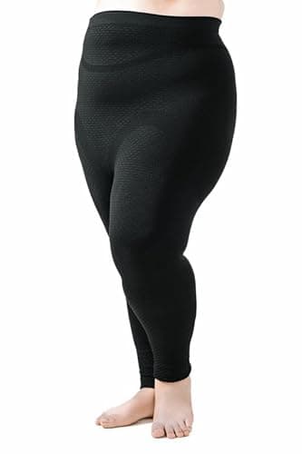 Bioflect® Compression Leggings with Bioactive Raised Massaging Knit - for Support and Comfort - Black M/L
