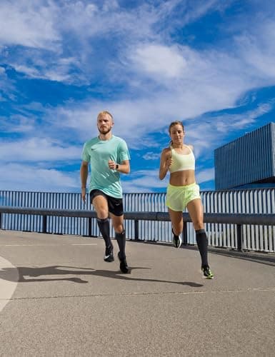 CS CELERSPORT Compression Socks for Men and Women 20-30mmHg Circulation Socks 3 Pairs for Running, Travel, Shin Splints, Nurse,Black,Large/X-Large