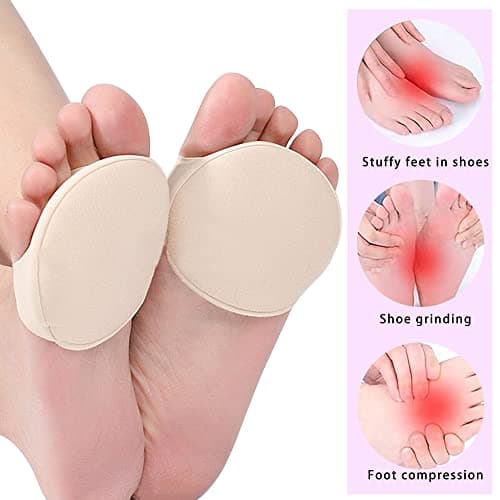 SooGree Ball of Foot Cushions (5 Pairs) - Metatarsal Pads for Women & Men, Soft Forefoot Pads for Ball of Feet, Reusable, Breathable, Prevent Pain & Discomfort