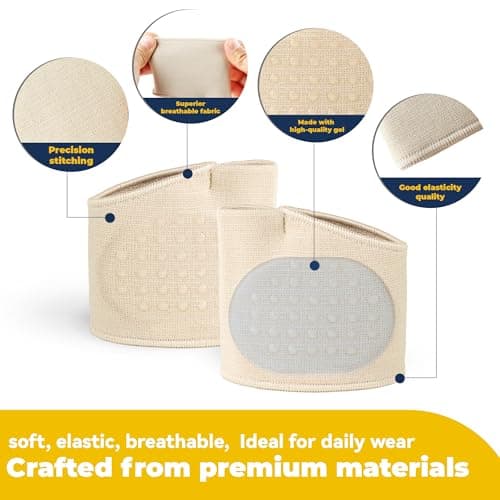 2 PCS Metatarsal Pads for Women and Men - Ball of Foot Pain Relief Cushion with Gel Pad,Foot Pads for Morton's Neuroma & Metatarsalgia Support (Beige, OSFA)