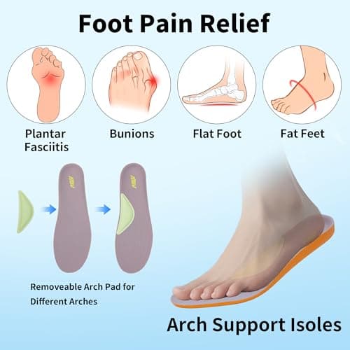 AOV Wide Walking Shoes for Women Arch Support Plantar Fasciitis Tennis Sneakers Wide Toe Box Orthotic Shoes Size 8 PinkBlue