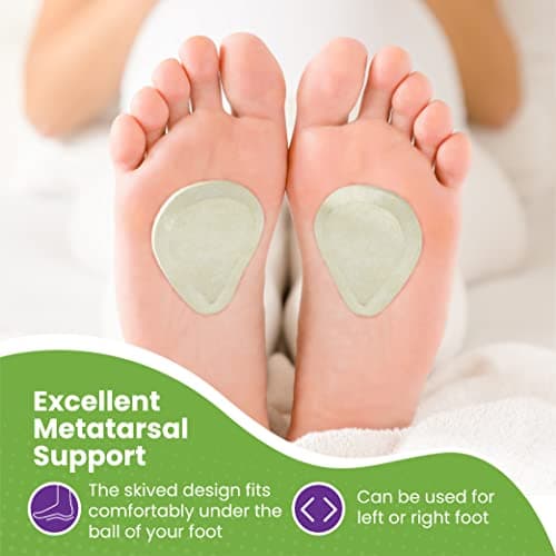 Metatarsal Felt Foot Pad Skived Cut (1/4" Thick) - Made in USA - Felt Metatarsal Pads for Women and Men - Ball of Foot Cushion - 6 Pairs (12 Pieces)