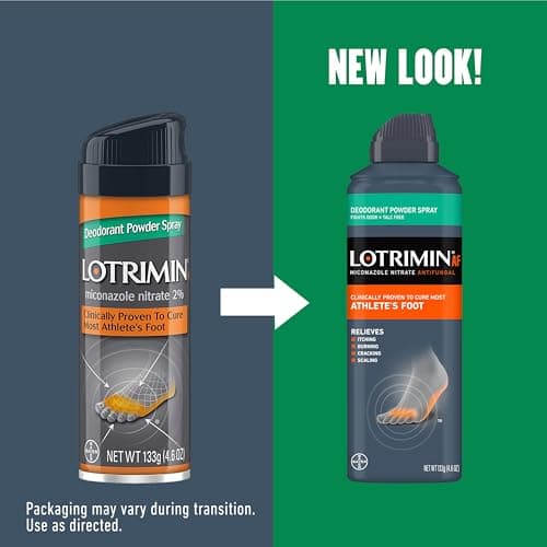 Lotrimin Medicated Deodorant Powder Spray with Miconazole Nitrate 2%, 4.6 oz (Pack of 3)