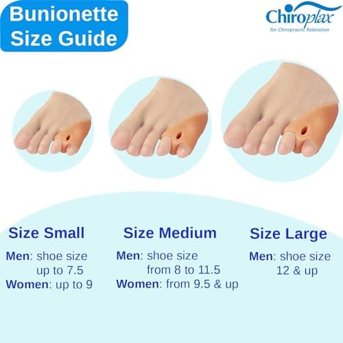 Chiroplax Tailor's Bunion Corrector Pads Bunionette Pain Relief Pinky Little Toe Straightener Separator Cushion Splint Protector Shield Spacer Cover Guard (4 Pads, Shims - Medium)
