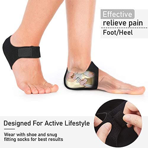 MIAYOHO Plantar Fasciitis Heel Cups for Heel Pain 【Updated Version】 Protectors Sleeves Pads, Support for Spur, Women and Men (Black, M 5-8 / W 6-9.5)