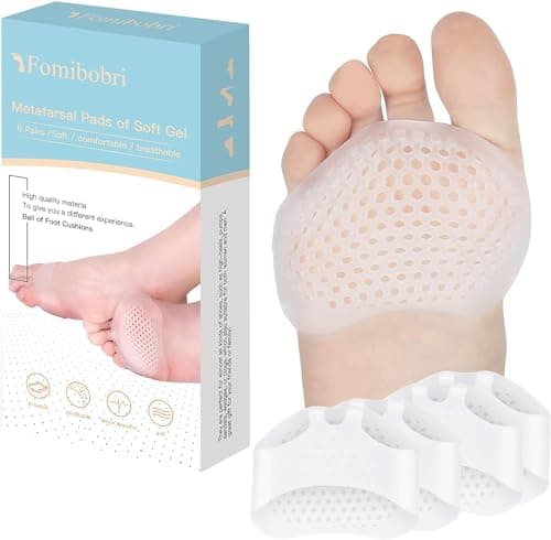 Metatarsal Pads 12 Pack Ball of Foot Cushions for Women and Men Soft Gel Foot Pads Pain Relief Forefoot Pad - Fits Most Shoes