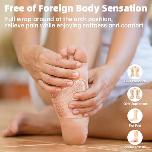 ZAIWOO Arch Support Inserts Women for Flat Feet, Gel Arch Inserts for Plantar Fasciitis Relief, Non-Slip Arch Support Pads, Two-Option of Different Heights