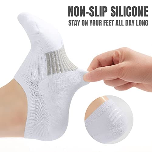 FAYBOX No Show Socks Womens Cushioned Low Cut Invisible Footies for Running Athletic Gym Ankle Socks 6 Pairs
