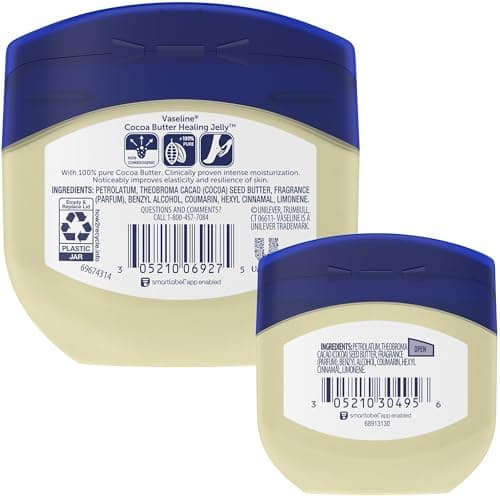 Vaseline Cocoa Butter Healing Jelly Variety Pack, 2 Sizes (7.5 Oz & 1.75 Oz) – Rich Moisturizing Ointment, Protectant & Moisturizer for Dry Skin