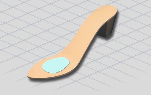 Pedag 2832 Girl Self Adhesive Forefoot Grip for Pumps and Sandals, Black Leather, One Size Fits All, One Pair Pack