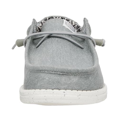 HEYDUDE Men's Wally Stretch Canvas Light Grey Size 10 | Men's Shoes | Men Slip-on Loafers | Comfortable & Light-Weight