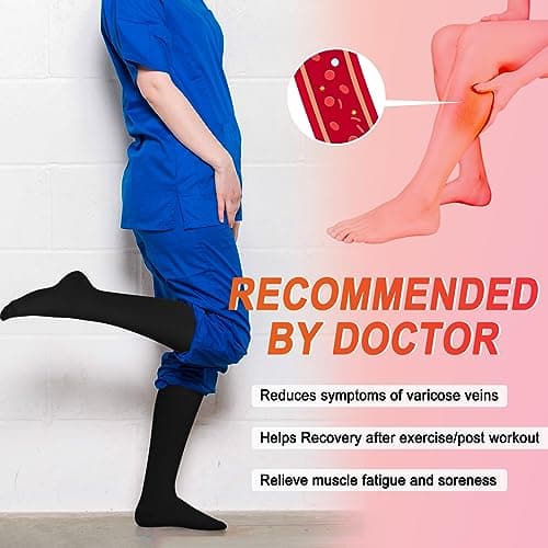 4 Pairs Compression Socks for men women Circulation-Best Support for Nurses,Running,Athletic,Travel , Cycling,flying,Sports,Plus Size,Wide Calf ,Diabetic,Recovery, Black S-M