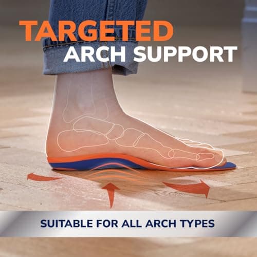 Dr. Scholl’s Advanced Pain Relief Insoles for Men Women, Heavy Duty Orthotics Inserts for Work Shoes & Boots, Plantar Fasciitis & Arch Support, Flat Feet, Shock-Absorbing, Supports up to 340 lbs