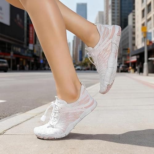 RUFONE Hike Barefoot Shoes for Women Men Breathable & Non-Slip Athletic Footwear Wide Toe Water Shoes,Designed for Walking,Running&Swimming White