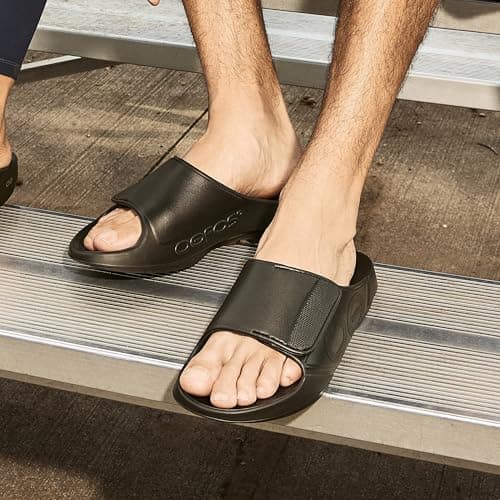 OOFOS OOahh Sport Flex Recovery Sandal, Black Matte - Women’s Size 13, Men’s Size 11