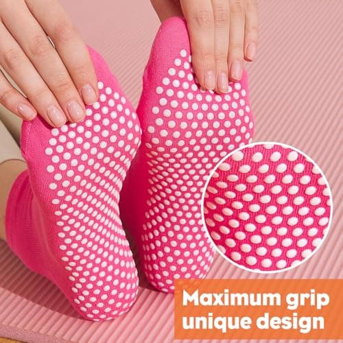 WANZHIHUI Grip Socks for Women & Men- Grippy Socks Pilates Non Slip Socks for Elderly Women Hospital Yoga