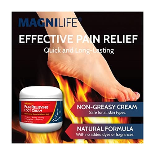 MagniLife Pain Relieving Foot Cream, 4 oz, Soothing Relief for Soreness, Pain, Burning, Tingling, Itching or Sensitivity in Feet & Legs, Moisturizing & Hydrating Foot Cream, No Petroleum