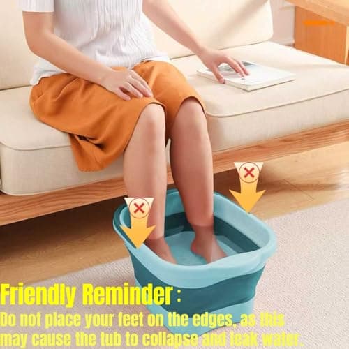 Leemeimei Foot Bath 15L(4 GL) Collapsible Foot Soak Tub with Handle, Foot Spa Bath Massager Foot Soaking for Dry Cracked Feet, Plastic Foot Bucket