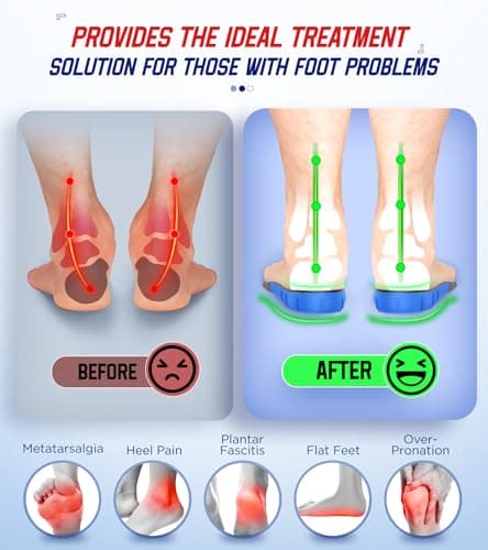 NEUPU 240+lbs Heavy Duty High Arch Support Orthotic Insoles for Plantar Fasciitis Pain Relief - for Men, Women, Work Boots, Shoes