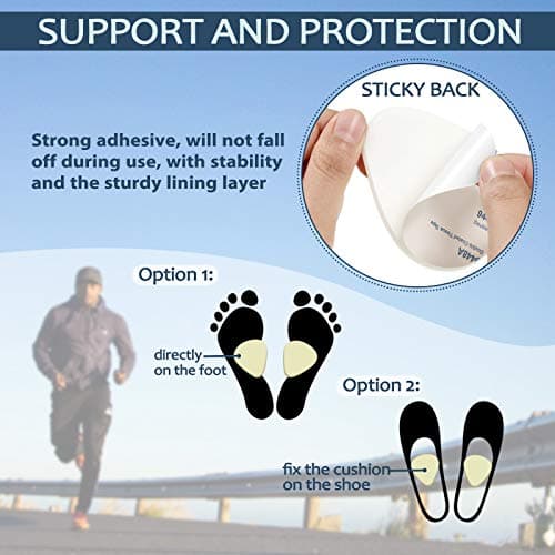 Syhood 40 Pcs Metatarsal Pads for Men Women 1/4 Inch Thick, Ball of Foot Pain Relief Cushions, Forefoot and Sole Support, Felt Metatarsal Foot Pads, Pain Relief Forefoot Support Inserts(White)