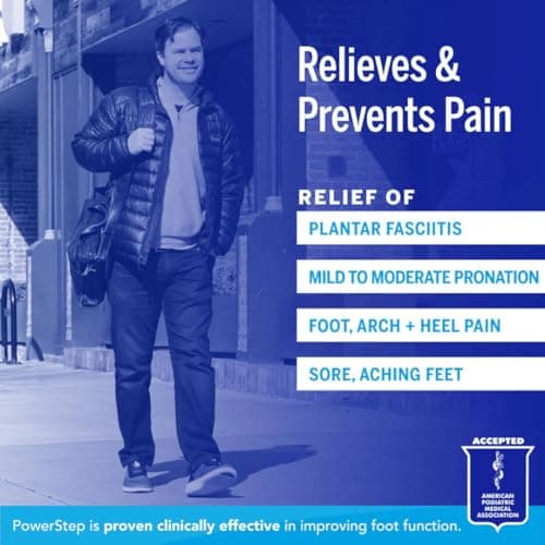 PowerStep Pinnacle Insoles, Orthotics for Plantar Fasciitis Relief, Made in USA Orthotic Insoles, Arch Support Inserts with Moderate Pronation, #1 Podiatrist Recommended (M 10-10.5, W 12-12.5)