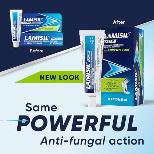 Lamisil Athlete's Foot Cream, 1 Week Treatment, Prescription Strength Terbinafine Hydrochloride, Fast Symptom Relief, Cures Most Athlete's Foot, 30 g (1 oz) - 1 pk