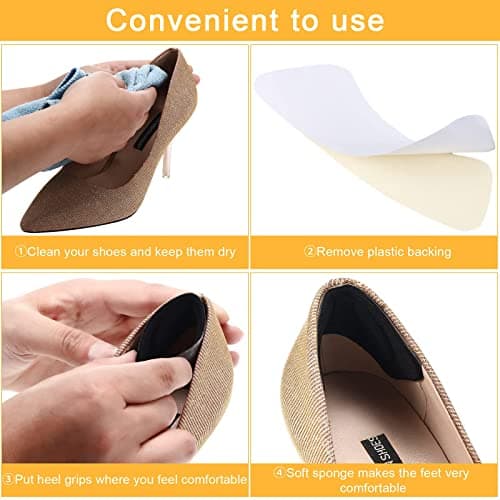 Geyoga 12 Pairs Shoe Filler for Too Big Shoes Women Heels Toe Inserts Loose Shoes Grips Adjustable Heel Liner Cushions Inserts Metatarsal Pads for Men Prevent Heel Pain Blisters(Elegant Style)