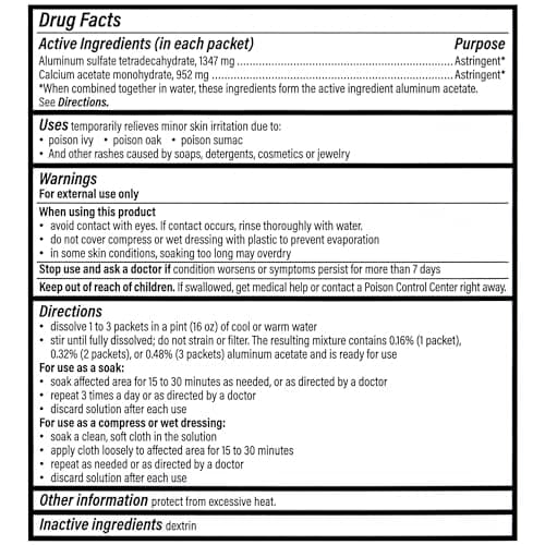Domeboro Medicated Soak Rash Relief (Burow’s Solution), 12 Count (Pack of 1) - Packaging May Vary