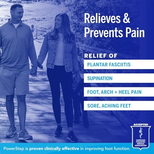 PowerStep Pinnacle High Arch Orthotic Insoles, Plantar Fasciitis Relief, Supination Heel Pain, Arch Support, PowerStep Insoles for Women and Men, Made in USA (Men's 10-10.5, Women's 12)