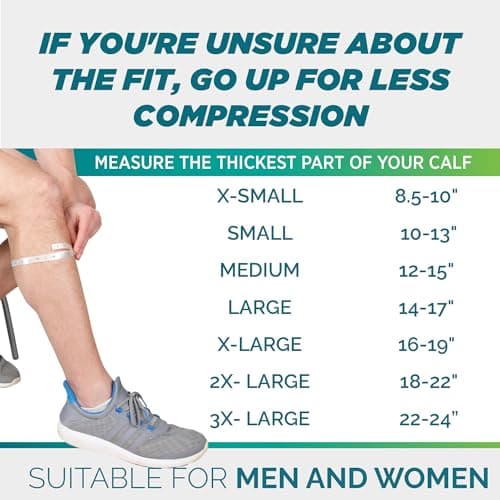 Calf Compression Sleeves for Men and Women - Leg Compression Sleeve - Footless Compression Socks for Runners, Shin Splints, Varicose Vein & Calf Pain Relief - Calf Brace for Running, Cycling, Travel