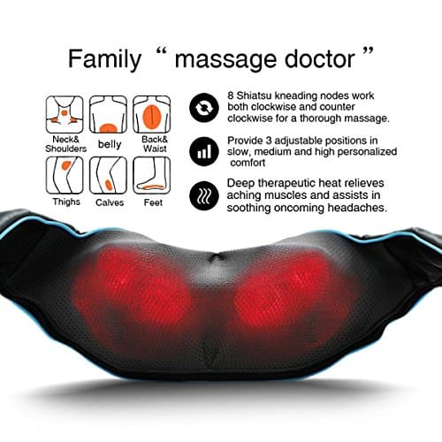 Mo Cuishle Fathers Day Dad Gifts, Shiatsu Back Shoulder and Neck Massager with Heat, Electric Deep Tissue 4D Kneading Massage, Best Gifts for Women Men Mom Wife Husband her him, Mothers Day, Christmas