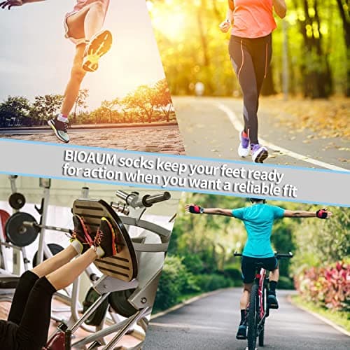 BIOAUM Womens Cotton Ankle Anti-blister Thick Cushioned Wicking Odor Resist Athletic Running Socks 6 Pairs