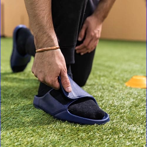 OOFOS, Unisex, OOahh Sport Flex, Navy, Men 10, Women 12, Medium