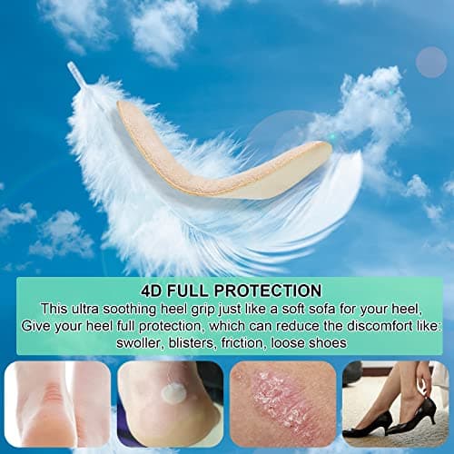 6 Pairs Heel Pads Heel Grips Liner for Loose Shoes, Heel Cushion Pads Heel Inserts for Shoe Too Big Men Women- Ultra Soothing Heel Protectors for Heel Pain, Heel Slipping, Blisters, Friction
