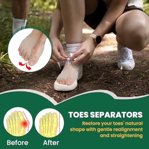 TASZOOS Metatarsal Pads & Toe Separators for Women & Men - Gel Ball of Foot Cushion, 4Pcs Toe Spacers for Pain Relief, Metatarsalgia, Morton’s Neuroma, Long Hours of Standing or Walking