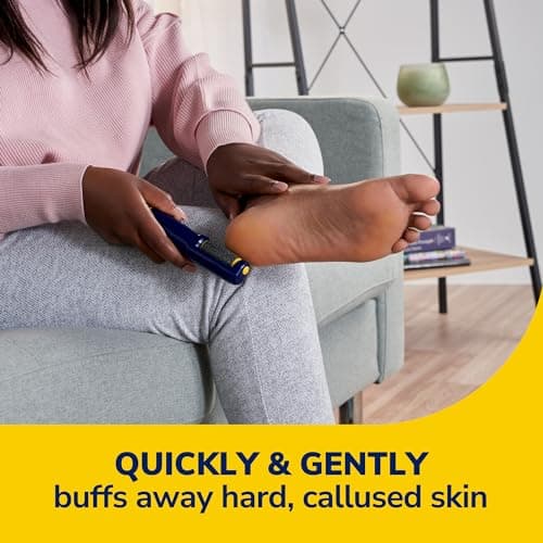 Dr. Scholl's Callus Remover Electronic Foot File, Electric Hard Skin Removal for Feet, Effortless Soft Smooth Skin in Minutes, Perfect for Travel, for Women & Men, AAA Batteries Included