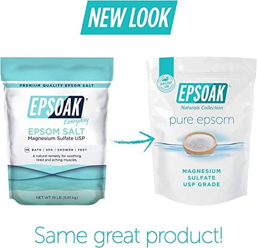 Epsoak Epsom Salt 10 lb. Magnesium Sulfate USP. Resealable Epsom Salt Bag Unscented, Made in The USA, Cruelty-Free Certified