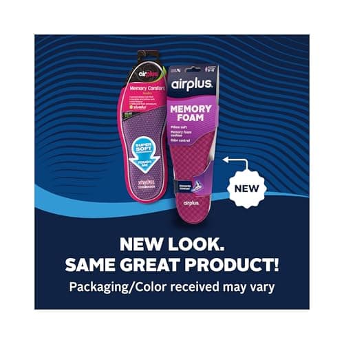 Airplus Memory Comfort Shoe Insoles With Memory Foam for Pressure Relief, Ideal For Men and Women
