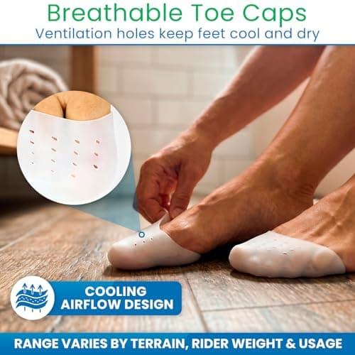 ViveSole Toe Protectors for Women & Men (4 Pcs) - Silicone Sleeve Covers for Feet - Foot Gel Caps for Pain Relief, Pressure Sores for Shoes, Work Boots - Blister Protection, Breathable Cushion Guards