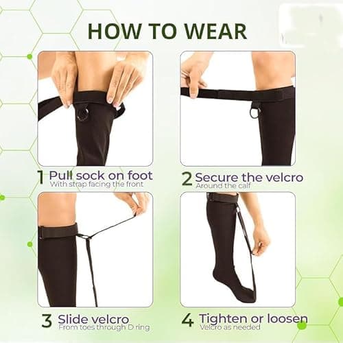 Plantar Fasciitis Stretch Sock Non Slip Calf Night Relief for Heel High Arch Pain Achilles Tendonitis Therapy Foot Support Sleeve Stretcher Compression Sleeve Men Women Ultrastretch Night Sock