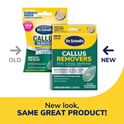 Dr. Scholl's CALLUS REMOVER Seal & Heal Bandage with Hydrogel Technology, 4ct // Removes Calluses Fast And Provides Cushioning Protection Against Shoe Pressure And Friction For All-Day Pain Relief