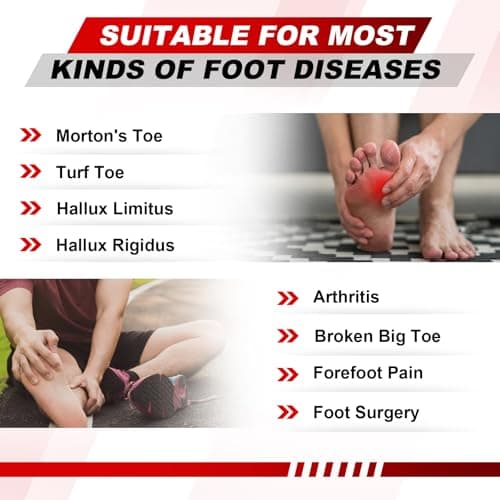 Morton's Extension Orthotic, Recovery Carbon Fiber Insole-Rigid Foot Support Shoe Inserts for Morton's Toe, Turf Toe, Hallux Limitus, Hallux Rigidus, Arthritis and Broken Big Toe-1Pair Length 10.04"